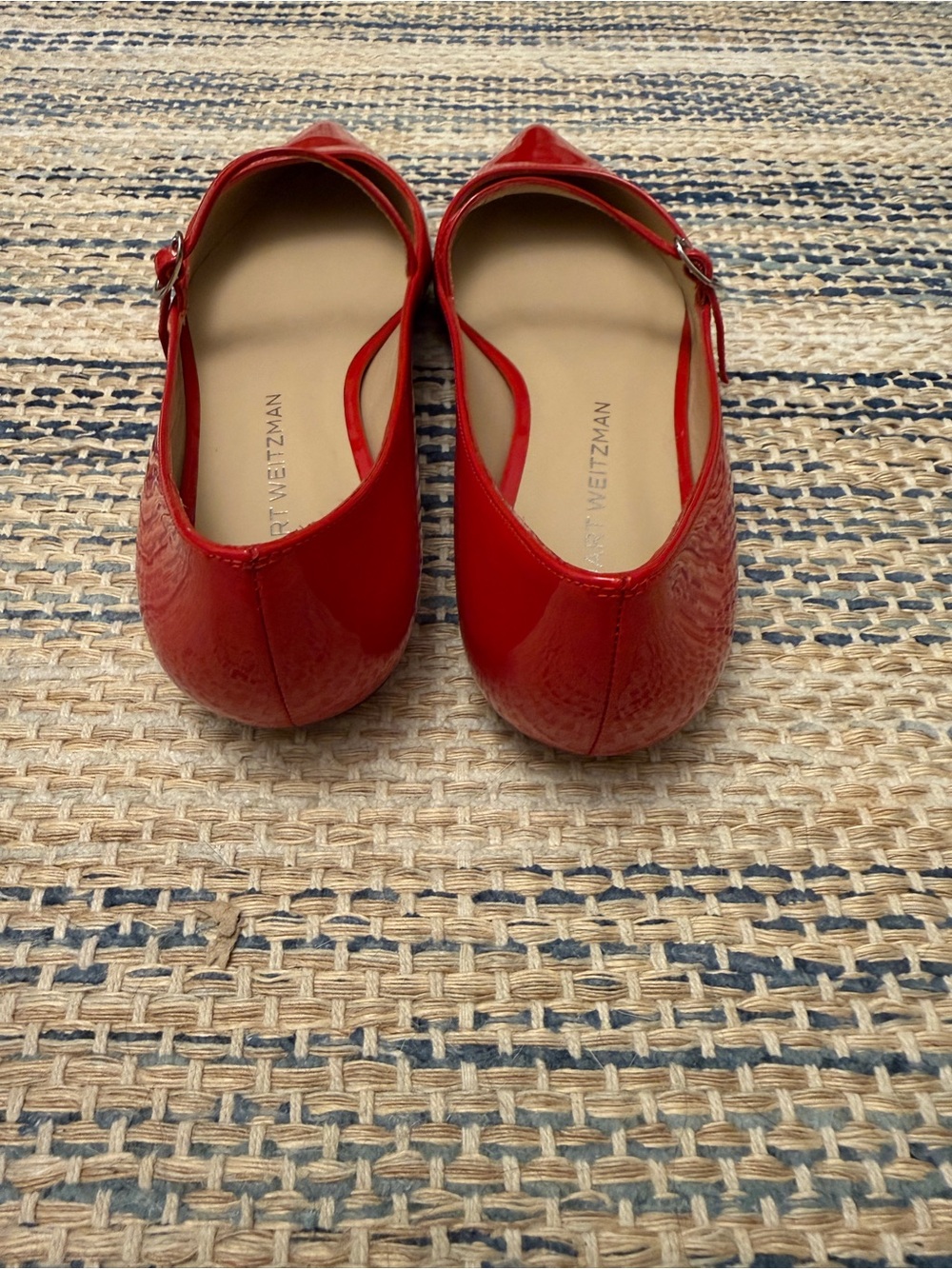 NEW! Stuart Weitzman Red Patent
Pointed Mary Jane Flats size 7.5 - Picture 3 of 6